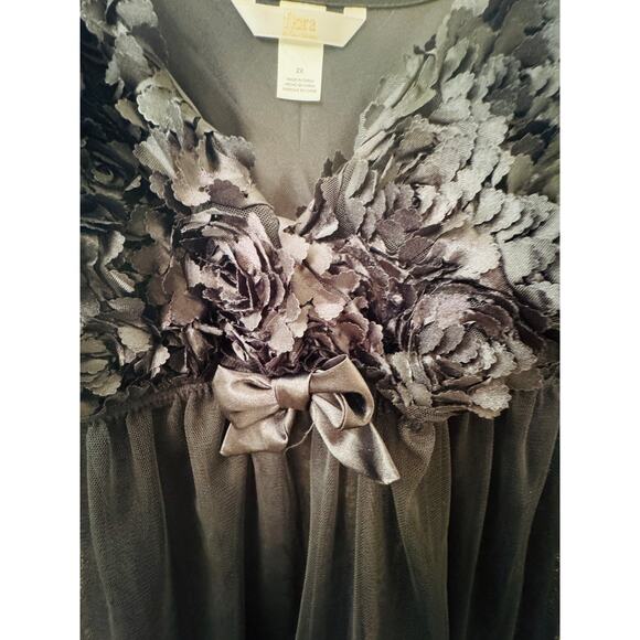 Flora Nikrooz Black Babydoll Bellflower Camidoll with Bikini Bottom Size 2XL - Picture 4 of 12